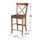 International Concepts X-Back Counter Height Stool, 24" H, Distressed Oak S42-6132 - alternate 8